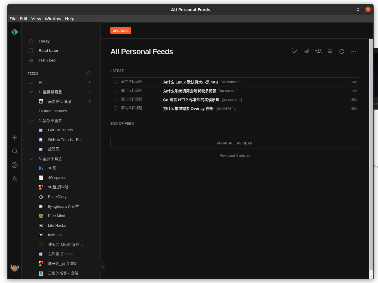Electron Feedly App